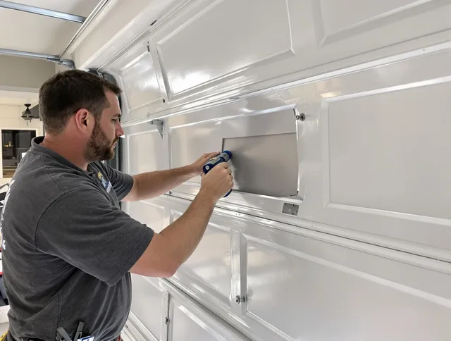 Garage door panel repair by Lynnfield Garage Door Repair in Lynnfield