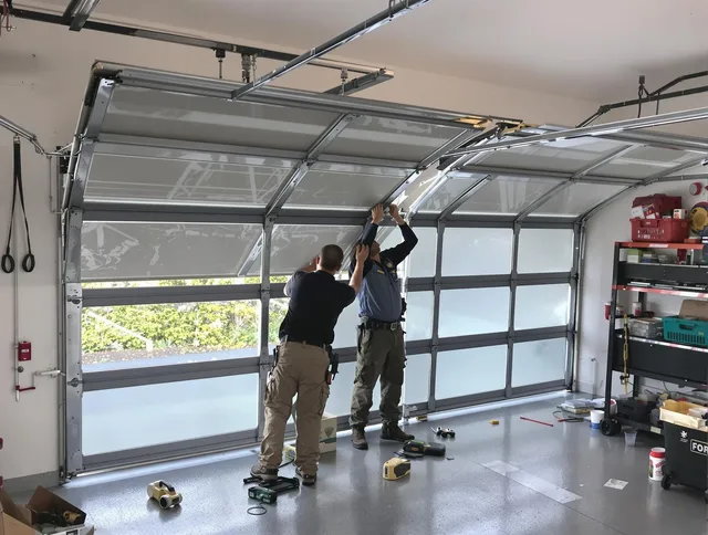 Lynnfield Garage Door Repair expert performing precise panel replacement on Lynnfield garage door